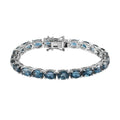 London Blue Topaz Tennis Bracelet in Platinum Over Sterling Silver (6.50 In) 12.90 Grams 20.90 ctw - Sticky add to cart bar