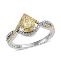 LUXORO 10K White Gold I3 Natural Yellow and White Diamond Infinity Band Ring 2.50 Grams 0.50 ctw - Sticky add to cart bar