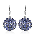 Tanzanite Floral Earrings in Platinum Over Sterling Silver 6.25 ctw - Sticky add to cart bar