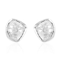 Doorbuster Polki Diamond Solitaire Stud Earrings in 14K Yellow Gold Over Sterling Silver 0.50 ctw