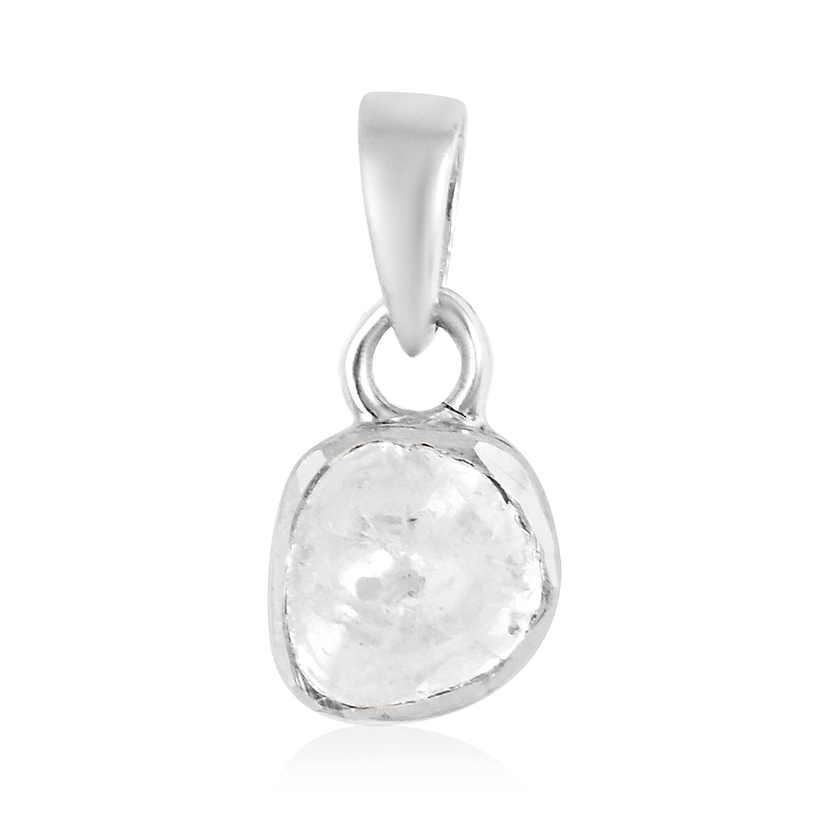 Doorbuster Polki Diamond Solitaire Pendant in 14K YG Over Sterling Silver 0.25 ctw