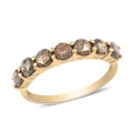 Natural Champagne Diamond Ring in Vermeil Rose Gold Sterling Silver 1.50 ctw - Sticky add to cart bar