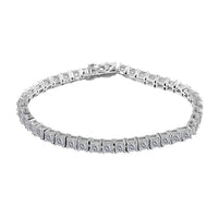Moissanite  Bracelet (Size - 7.25)  Sterling Silver 14.35 ctw ,  Silver Wt. 12.2 g