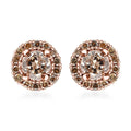 Luxoro Natural Champagne Diamond Earrings, Diamond Studs, 10K Rose Gold Earrings, Diamond Halo Earrings, Halo Stud Earrings 0.50 ctw - Sticky add to cart bar