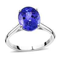 Certified ILIANA 18K White Gold AAA Tanzanite Solitaire Ring 3.07 Grams 2.75 ctw (Delivery in 5-7 Business Days)