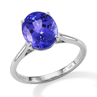 Certified ILIANA 18K White Gold AAA Tanzanite Solitaire Ring 3.07 Grams 2.75 ctw (Delivery in 5-7 Business Days)