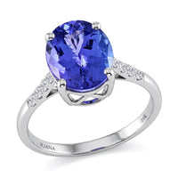 Doorbuster Certified & Appraised ILIANA 18K White Gold AAA Tanzanite and G-H SI Diamond Ring 2.70 Grams 3.50 ctw