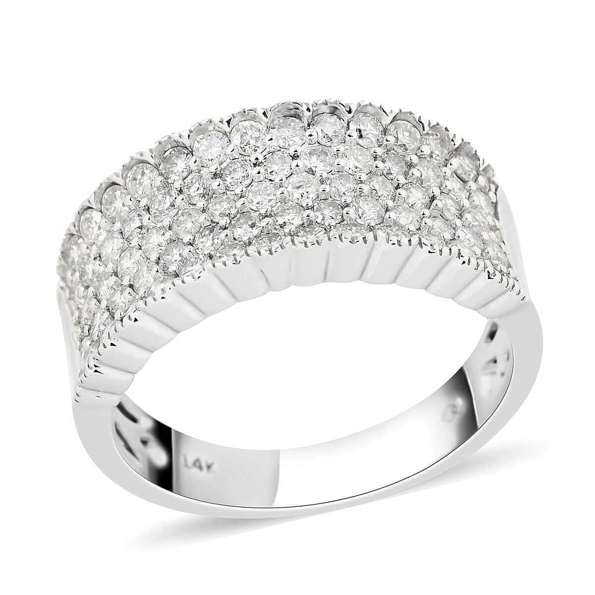 14K White Gold Diamond Ring 5.50 Grams 1.50 ctw