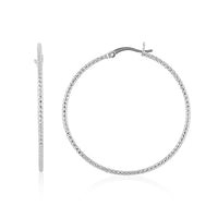 Sterling Silver 1.45mm Hoop Earrings (1.30 g)