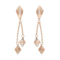 Natural White Zircon Kite Dangle Earrings in Sterling Silver 1.90 Grams - Sticky add to cart bar