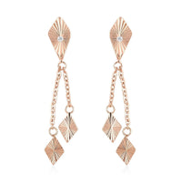Natural White Zircon Kite Dangle Earrings in Sterling Silver 1.90 Grams