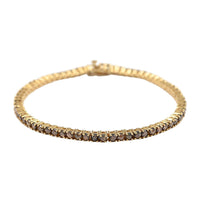 Rose Cut Natural Champagne Diamond Tennis Bracelet in Vermeil Rose Gold Over Sterling Silver (8.00 In) 10 Grams 6.50 ctw