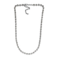 Moissanite Tennis Necklace 18-20 Inches in Platinum Over Sterling Silver 25.85 ctw