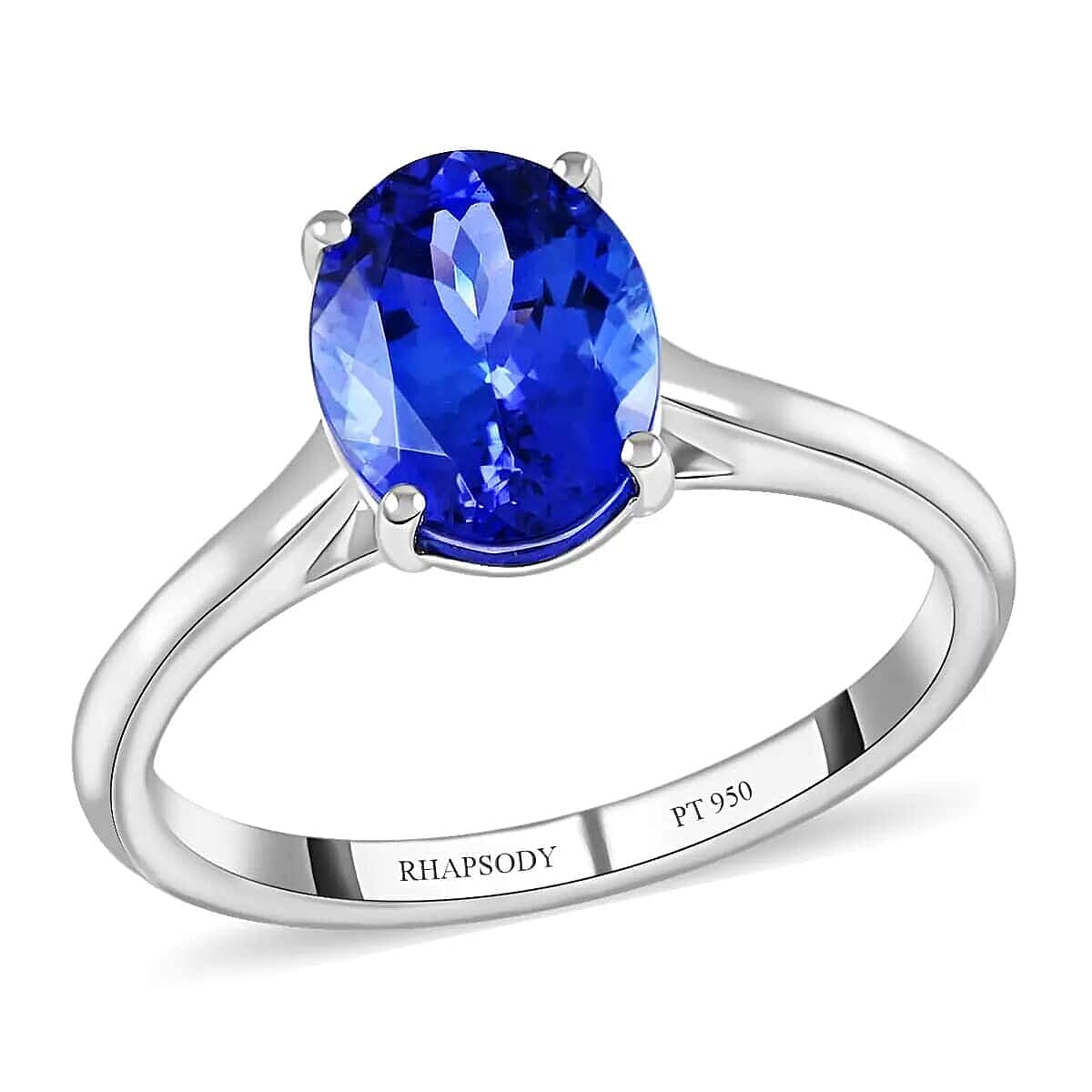 Doorbuster Certified and Appraised RHAPSODY 950 Platinum AAAA Tanzanite Solitaire Ring 4.10 Grams 2.35 ctw