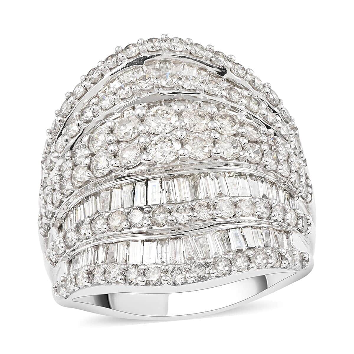 NY Closeout 10K White Gold Diamond Ring 7.60 Grams 3.00 ctw
