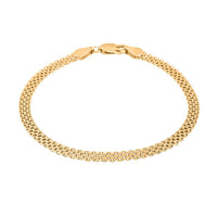 Bismark Chain Bracelet in 14K Yellow Gold Over Sterling Silver (7.50 In) 3.70 Grams