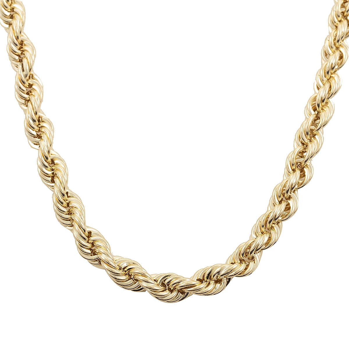 14K Yellow Gold 4mm Rope Necklace 26 Inches 9 Grams