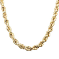 14K Yellow Gold 4mm Rope Necklace 26 Inches 9 Grams