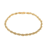 10K Yellow Gold 1.9mm Rope Chain Bracelet (8.00 In) (0.80 g)