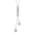 Austrian Crystal Lariat Pendant Necklace 18-36 Inches in Silvertone - Sticky add to cart bar