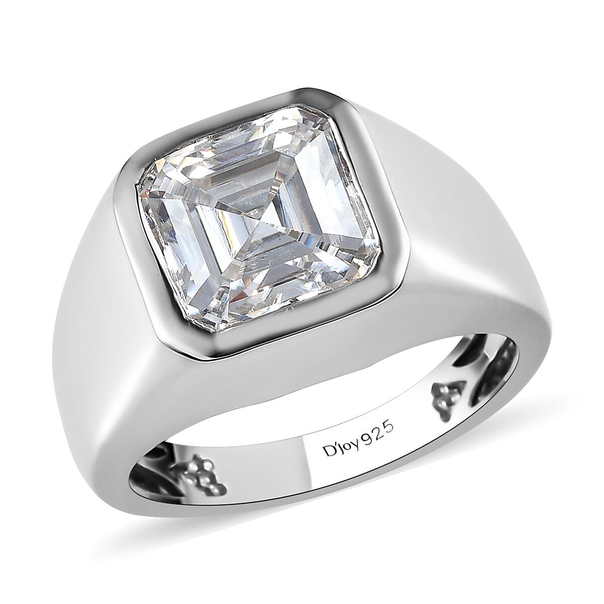 Doorbuster Moissanite Men's Ring in Platinum Over Sterling Silver 7.50 Grams 5.25 ctw