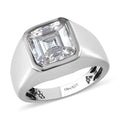Doorbuster Moissanite Men's Ring in Platinum Over Sterling Silver 7.50 Grams 5.25 ctw - Sticky add to cart bar