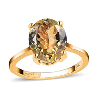 ILIANA 18K Yellow Gold AAA Natural Golden Tanzanite Solitaire Ring 3 Grams 4.25 ctw