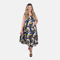 TAMSY Blue Bird A-Line Midi Dress - One Size Fits Most (48.8"x49.2") - Sticky add to cart bar