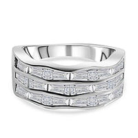 Simulated Diamond 5.40 ctw Ring in Platinum Over Sterling Silver (Size 9)