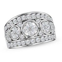 Simulated Diamond 3.10 ctw Ring in Platinum Over Sterling Silver (Size 6.5)