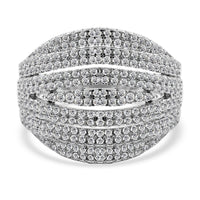 Simulated Diamond Ring in Platinum Over Sterling Silver (Size 6.5)