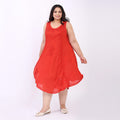 TAMSY Red Sequin Floral Embroidery Dress - One Size Missy - Sticky add to cart bar