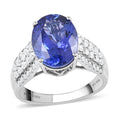 Doorbuster Certified & Appraised RHAPSODY 950 Platinum AAAA Tanzanite and E-F VS Diamond Ring 9.55 Grams 6.60 ctw - Sticky add to cart bar