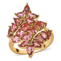 Natural Blush Tourmaline Bypass Ring in Vermeil Yellow Gold Over Sterling Silver (Size 7.0) 3.90 ctw - Sticky add to cart bar