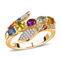 Multi Gemstone Eternal Love Snake Ring in Vermeil Yellow Gold Over Sterling Silver 1.35 ctw - Sticky add to cart bar