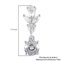 120 Facet Moissanite Dangle Earrings in Platinum Over Sterling Silver 2.35 ctw