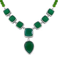Verde Onyx Necklace 18 Inches in Platinum Over Sterling Silver 16 Grams 68.80 ctw - Sticky add to cart bar