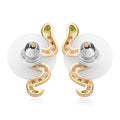 Chrome Diopside and White Zircon Snake Earrings in Vermeil Yellow Gold Over Sterling Silver 0.70 ctw - Sticky add to cart bar