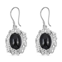Black Star Diopside 16.90 ctw Earrings in Sterling Silver