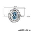 LUXORO 10K White Gold AAA Santa Maria Aquamarine and Diamond Ring 3.10 Grams 1.25 ctw - Sticky add to cart bar