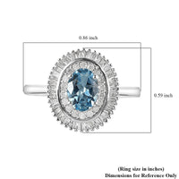 LUXORO 10K White Gold AAA Santa Maria Aquamarine and Diamond Ring 3.10 Grams 1.25 ctw