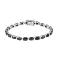 Elite Shungite and Natural White Zircon Link Bracelet in Platinum Over Sterling Silver (6.50 In) 10.40 Grams 8.35 ctw - Sticky add to cart bar