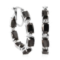Elite Shungite and Natural White Zircon Inside Out Hoop Earrings in Platinum Over Sterling Silver 5.25 ctw - Sticky add to cart bar