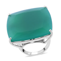 Verde Onyx Solitaire Ring in Sterling Silver 7.4 Grams 50.00 ctw