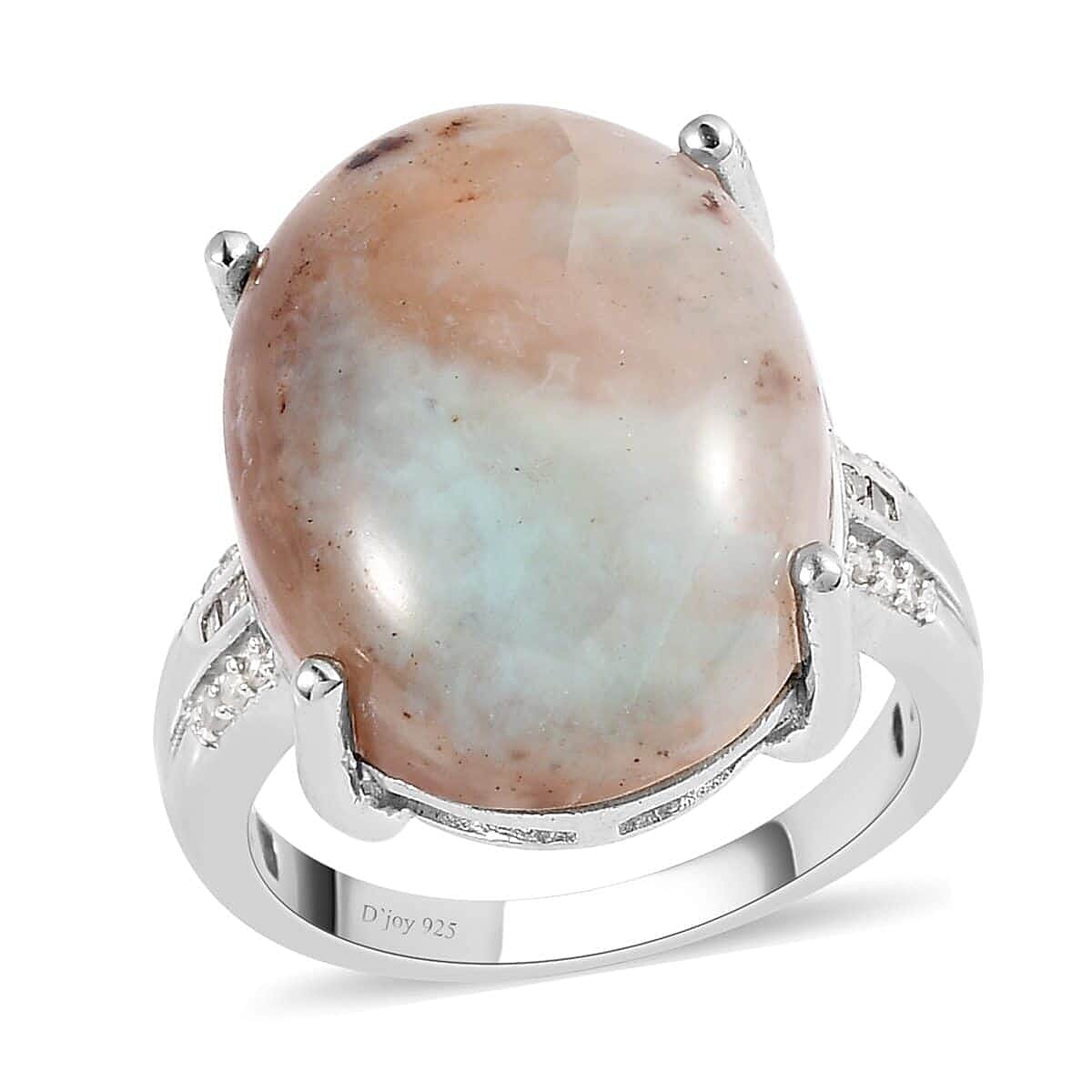 Premium Natural Zimbaprase, Natural Champagne and White Diamond Ring in Platinum Over Sterling Silver 17.80 ctw