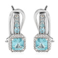 Madagascar Paraiba Apatite and White Zircon Earrings in Platinum Over Sterling Silver 2.00 ctw - Sticky add to cart bar