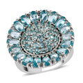Betroka Blue Apatite, Natural White Zircon Ring in Platinum Over Sterling Silver (Size 10.0) 6.10 ctw - Sticky add to cart bar