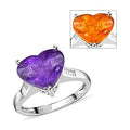 Rare Find LUXORO 14K White Gold AAA Color Change Hackmanite and G-H I2 Diamond Ring 3 Grams 4.30 ctw - Sticky add to cart bar