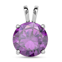 Purple Simulated Diamond Pendant in Rhodium Over Sterling Silver 5.00 ctw
