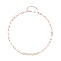 White Freshwater Pearl 7-9mm Paper Clip Chain Necklace 18-20Inches in Silvertone - Sticky add to cart bar